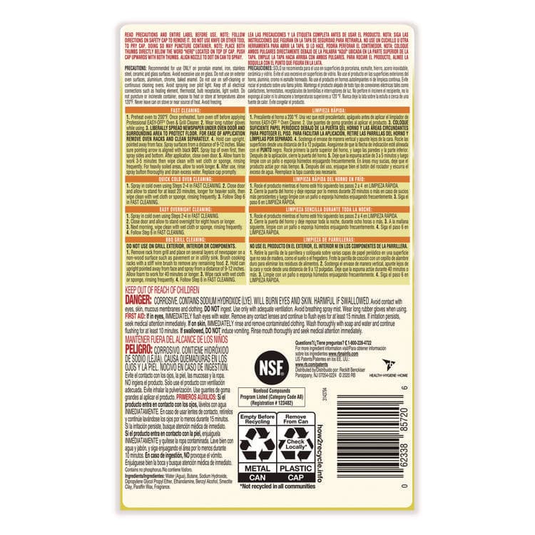 RECKITT BENCKISER Oven and Grill Cleaner, 24 oz Aerosol, 6/Carton (RAC85261) thumbnail 4