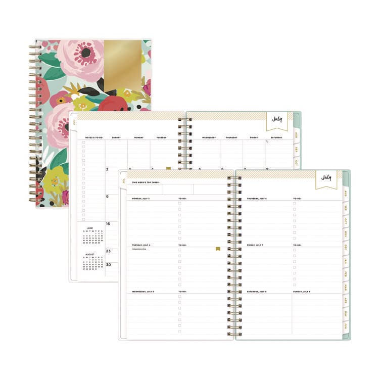 BLUE SKY Day Designer "Secret Garden Mint" Academic Year Weekly/Monthly Notes Planner, 8 x 5, 12-Month (July to June): 2025-2026 (BLS137900)