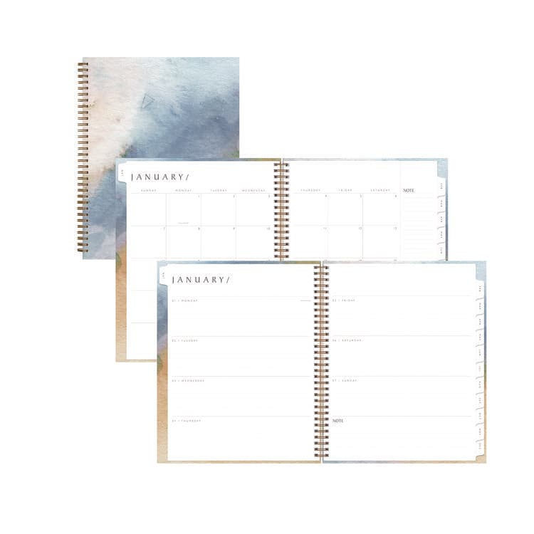 BLUE SKY One Tree Planted Andreo Weekly/Monthly Planner, Abstract Artwork, 11" x 8.5", Blue/Sand/Green Cover, 12-Month (Jan-Dec): 2026 (BLS137948)