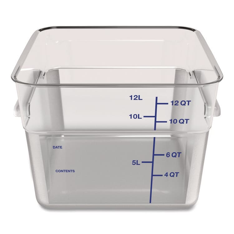 CFS BRANDS Squares Polycarbonate Food Storage Container, 12 qt, 11.13 x 11.13 x 8.25, Clear, Plastic (CFS1195407) thumbnail 2