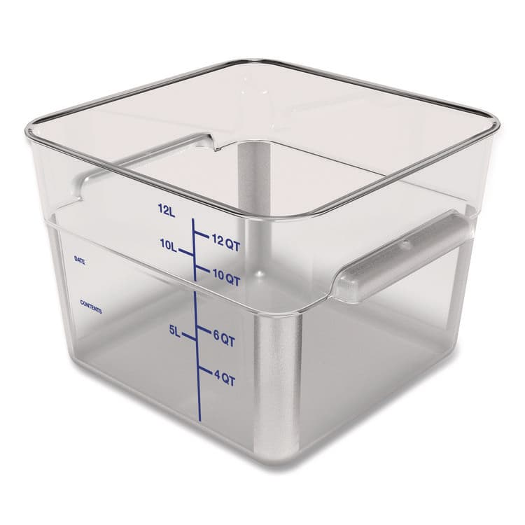 CFS BRANDS Squares Polycarbonate Food Storage Container, 12 qt, 11.13 x 11.13 x 8.25, Clear, Plastic (CFS1195407)