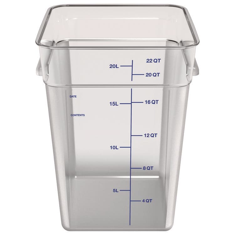 CFS BRANDS Squares Polycarbonate Food Storage Container, 22 qt, 11 13 x 11.13 x 15.72, Clear, Plastic (CFS1195607) thumbnail 4