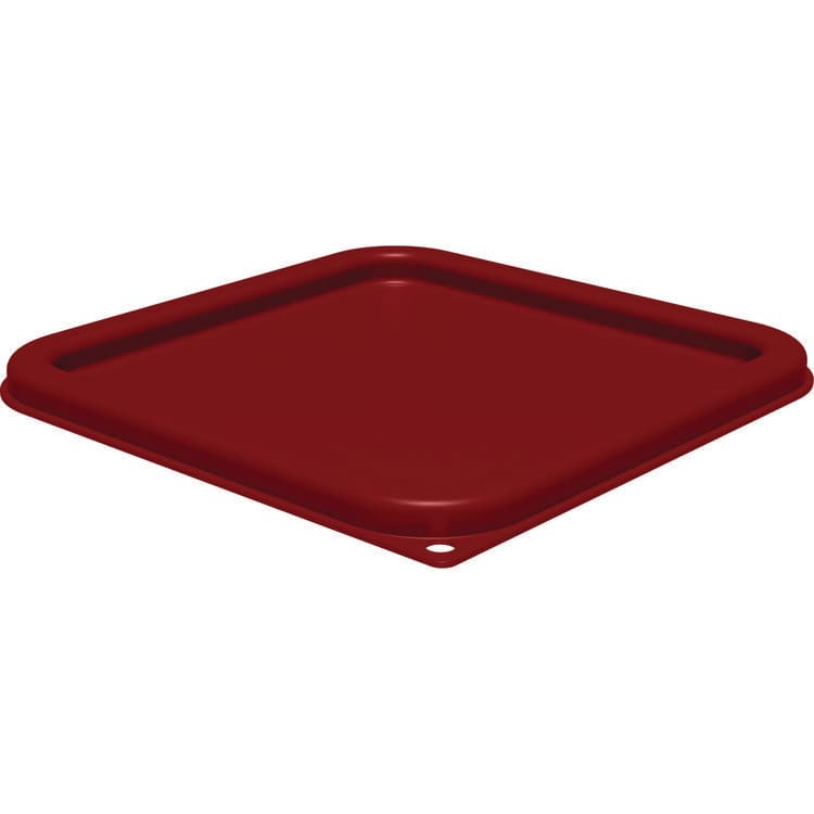 CFS BRANDS Squares Food Storage Container Lid, 9 x 9 x 0.63, Red, Plastic (CFS1197105)