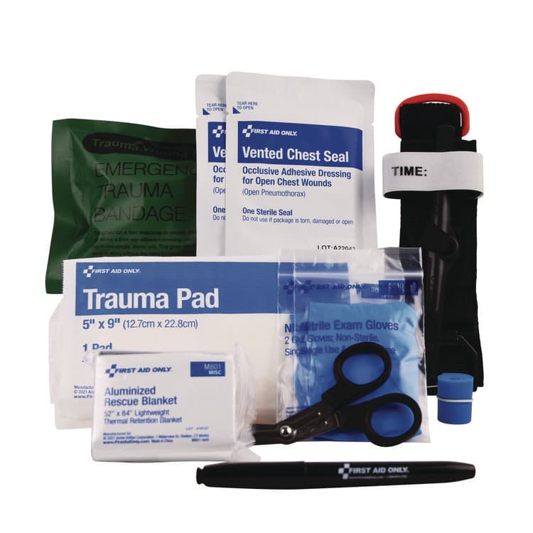 FIRST AID ONLY, . Right Response Bleeding Control Kit for Limb and Chest Wounds, 16 Pieces, Fabric Pouch (FAO91513) thumbnail 2