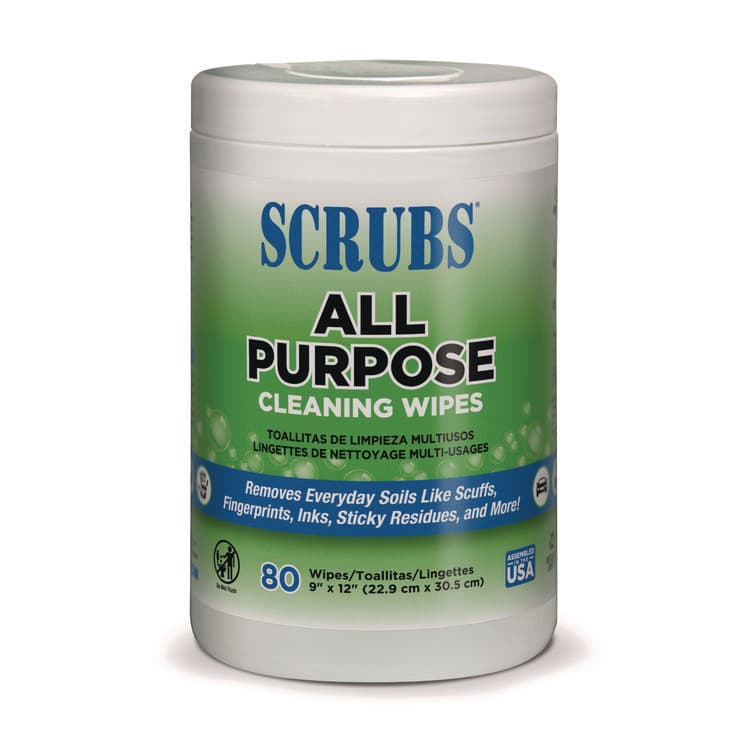 ITW PRO BRANDS All Purpose Cleaning Wipes, 9 x 12, Citrus Scent, White, 80 Wipes/Canister, 6 Canisters/Carton (ITW96580) thumbnail 2