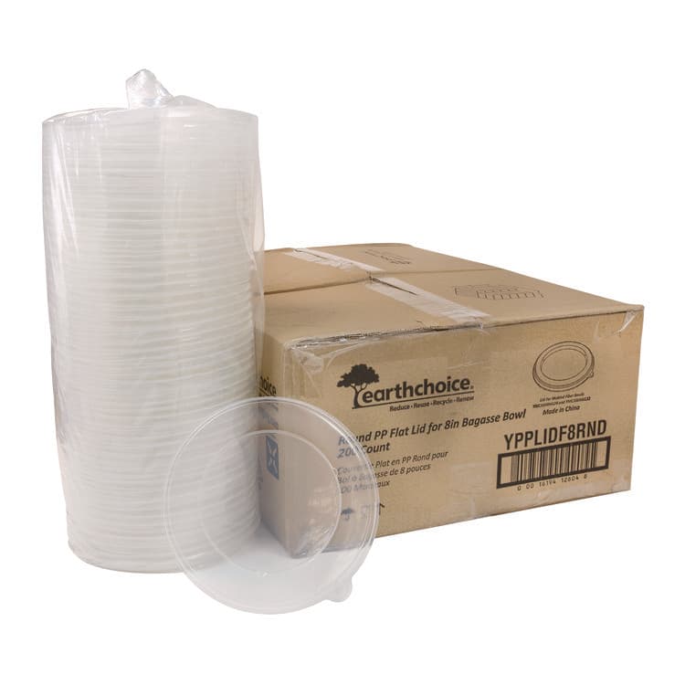 PACTIV EVERGREEN CORPORATION EarthChoice PP Lid for Fiber Blend Bowl, 8" Diameter, Clear, Plastic, 200/Carton (PCTYPPLIDF8RND) thumbnail 4