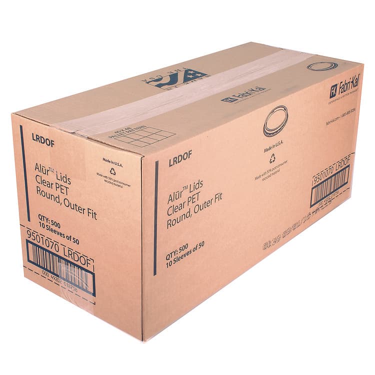 FABRI-KAL Recycleware Round Deli Container Lids, Flat Outer Fit, Clear, Plastic, 500/Carton (FABLRDOF) thumbnail 2