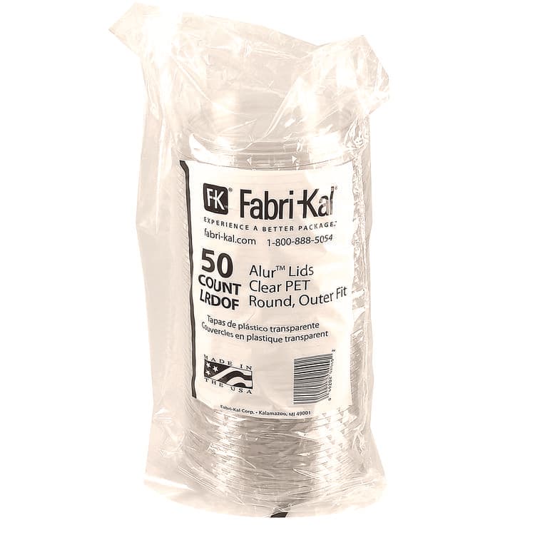 FABRI-KAL Recycleware Round Deli Container Lids, Flat Outer Fit, Clear, Plastic, 500/Carton (FABLRDOF) thumbnail 4