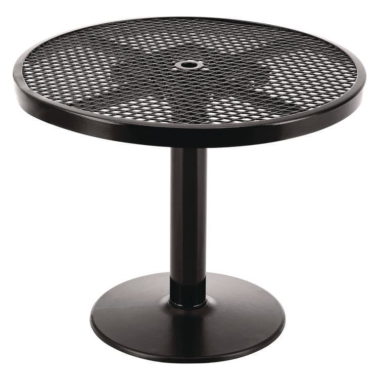 GLOBAL INDUSTRIAL Outdoor Dining Set, Round, 36" dia x 29"h, Black Top, Black Base/Legs (GBE348122BK) thumbnail 2