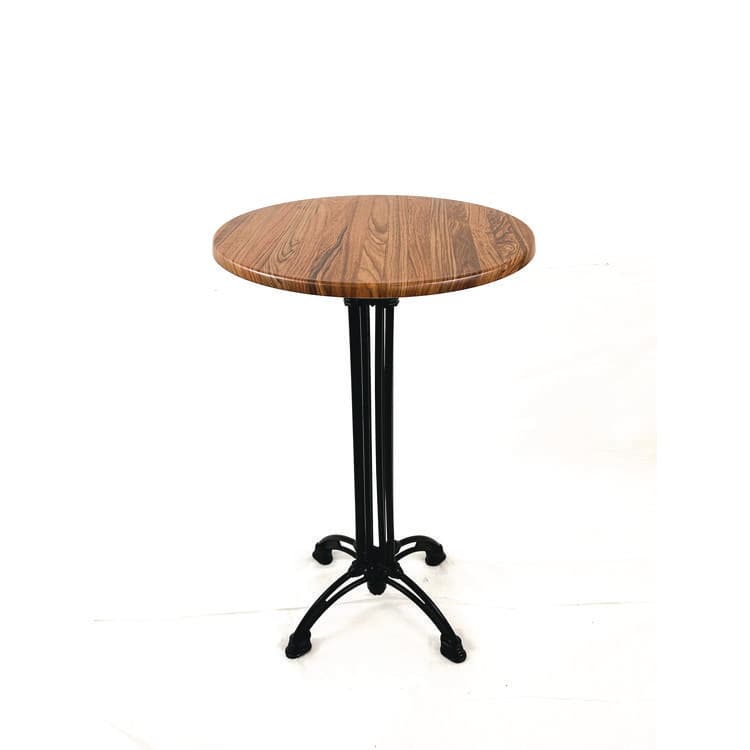JMC FURNITURE Topalit Tables, Round, 24" dia x 42"h, Teak Top, Black Aluminum Base/Legs (JMC106A24R8)