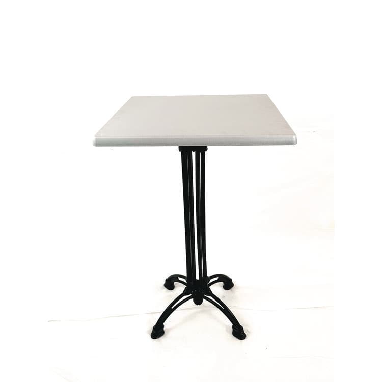 JMC FURNITURE Topalit Tables, Square, 32 x 32 x 42, Brushed Silver Top, Black Aluminum Base/Legs (JMC106A32322)