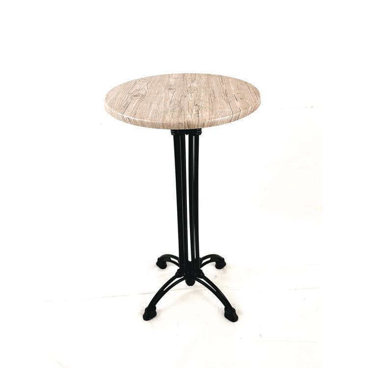 JMC FURNITURE Topalit Tables, Round, 24" dia x 44"h, Washington Pine Top, Black Iron Base/Legs (JMC106P24R7)
