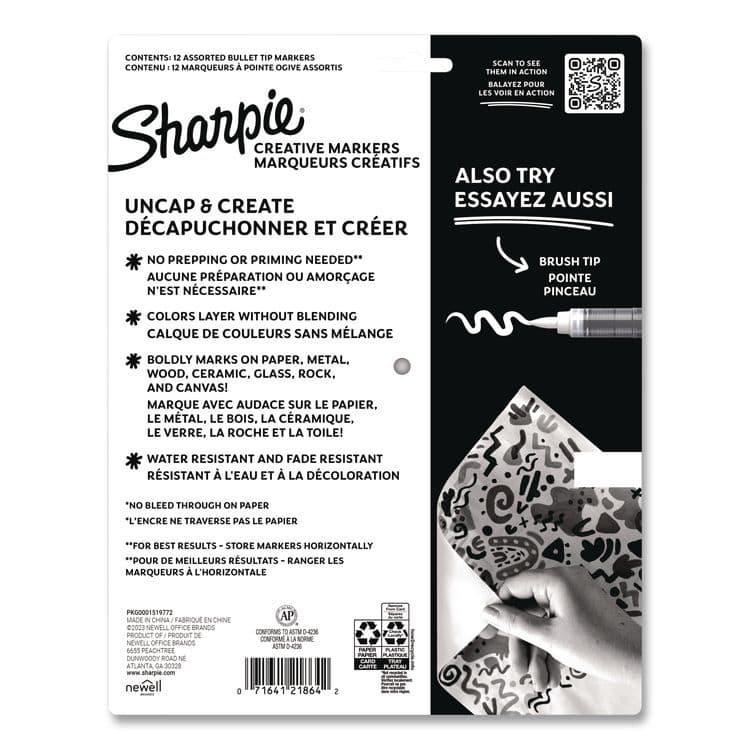 SANFORD Creative Markers, Medium Bullet Tip, Assorted Colors, 12/Pack (SAN2196905) thumbnail 2