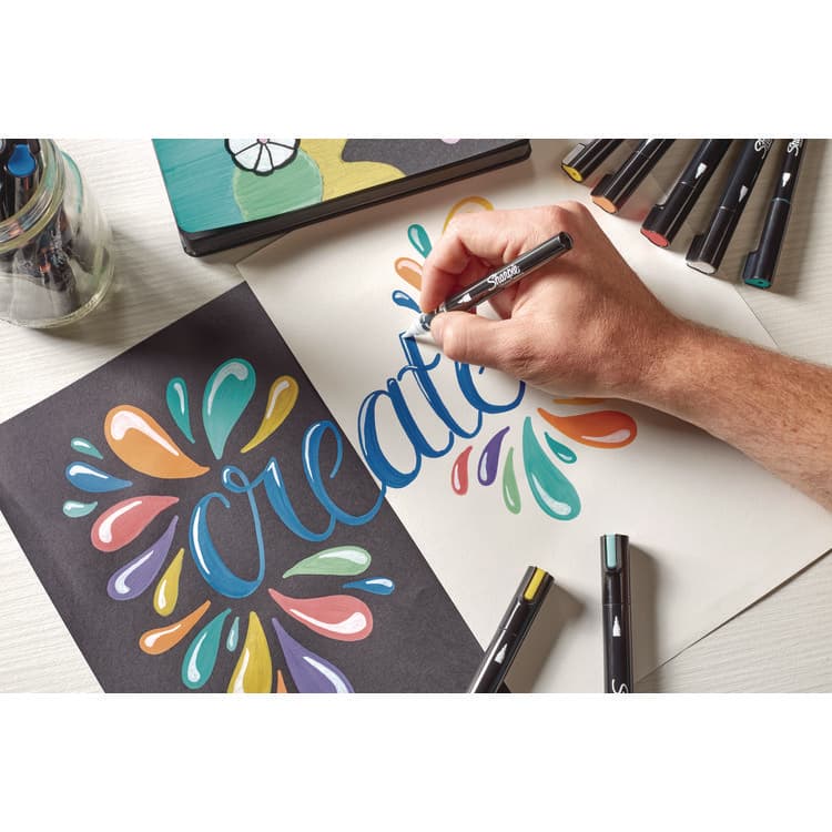 SANFORD Creative Markers, Fine Brush Tip, Assorted Colors, 12/Pack (SAN2196907) thumbnail 3