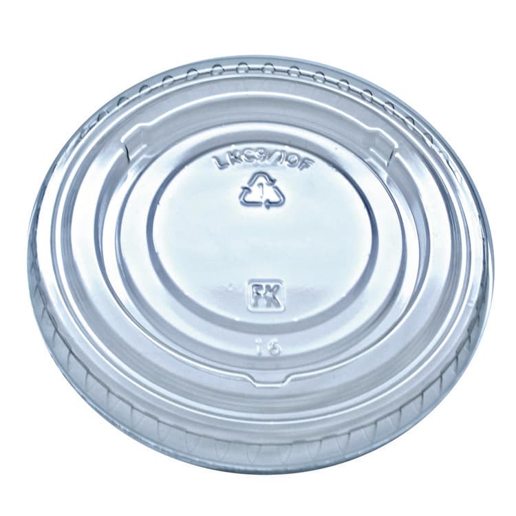 FABRI-KAL Kal-Clear/Nexclear Drink Cup Lids, Flat Lid with No Slot, Fits 9 oz to 10 oz Cold Cups, Plastic, Clear, 2,500/Carton (FABLKC910F)