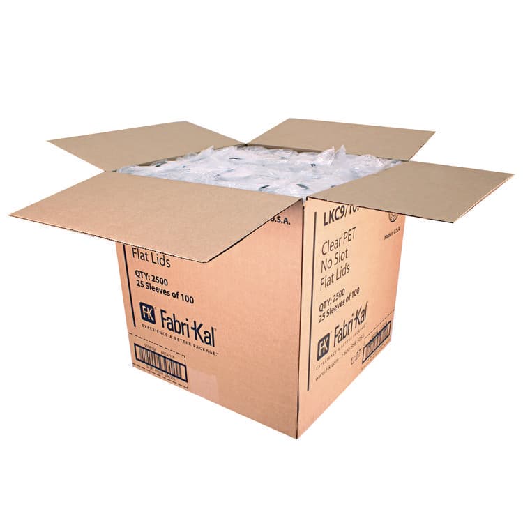 FABRI-KAL Kal-Clear/Nexclear Drink Cup Lids, Flat Lid with No Slot, Fits 9 oz to 10 oz Cold Cups, Plastic, Clear, 2,500/Carton (FABLKC910F) thumbnail 4
