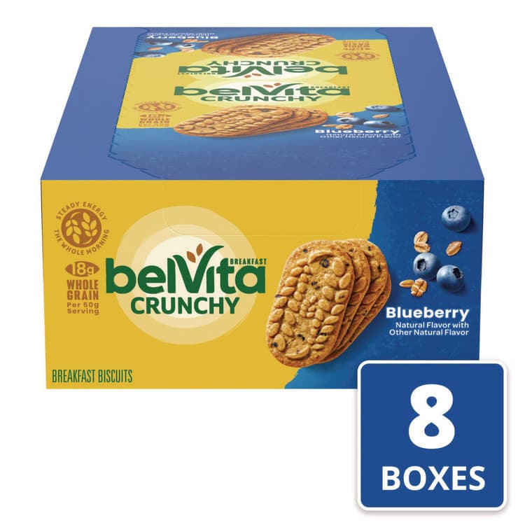 NABISCO FOOD GROUP belVita Breakfast Biscuits, 1.76 oz Pack, Blueberry, 8 Packs/Box, 8 Boxes/Carton (CDB02908) thumbnail 3
