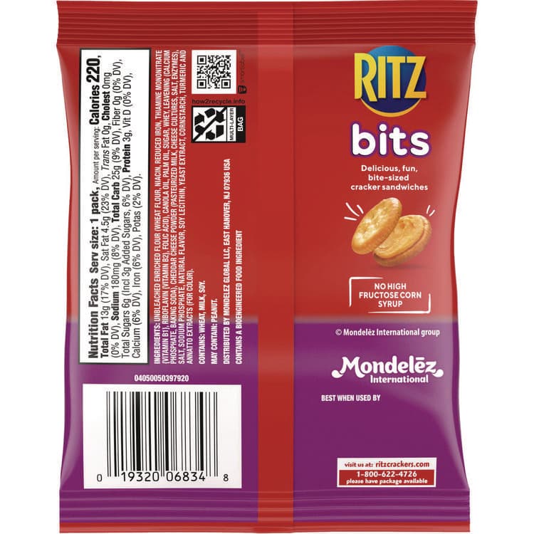 NABISCO FOOD GROUP Ritz Bits, Cheese, 1.5 oz Packs, 60/Carton (RTZ06834) thumbnail 3