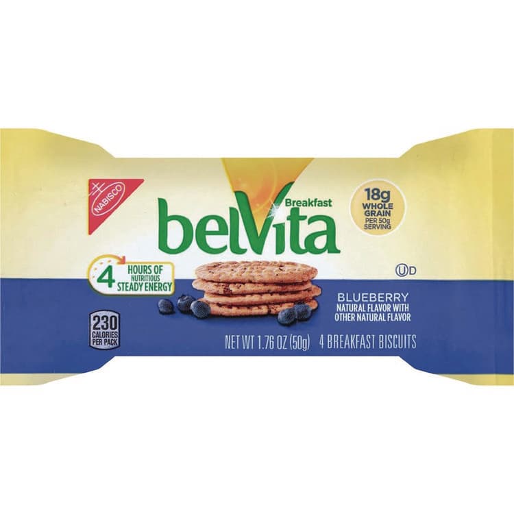 NABISCO FOOD GROUP belVita Breakfast Biscuits, 1.76 oz Pack, Blueberry, 8 Packs/Box, 8 Boxes/Carton (CDB02908) thumbnail 4