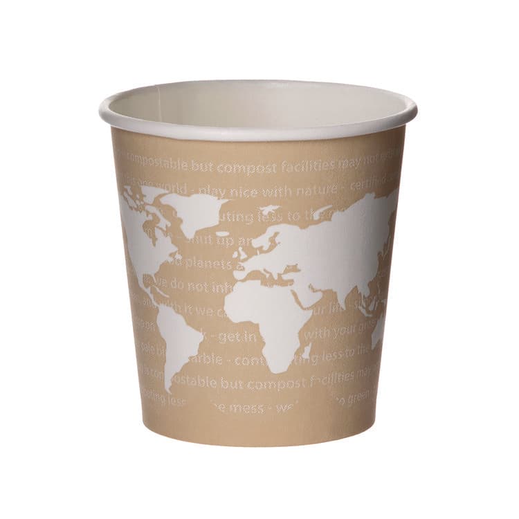 ECO-PRODUCTS,INC. WorldArt Hot Cups, 4 oz, Paper, Tan, 1,000/Carton (ECOEPBHC4WA)
