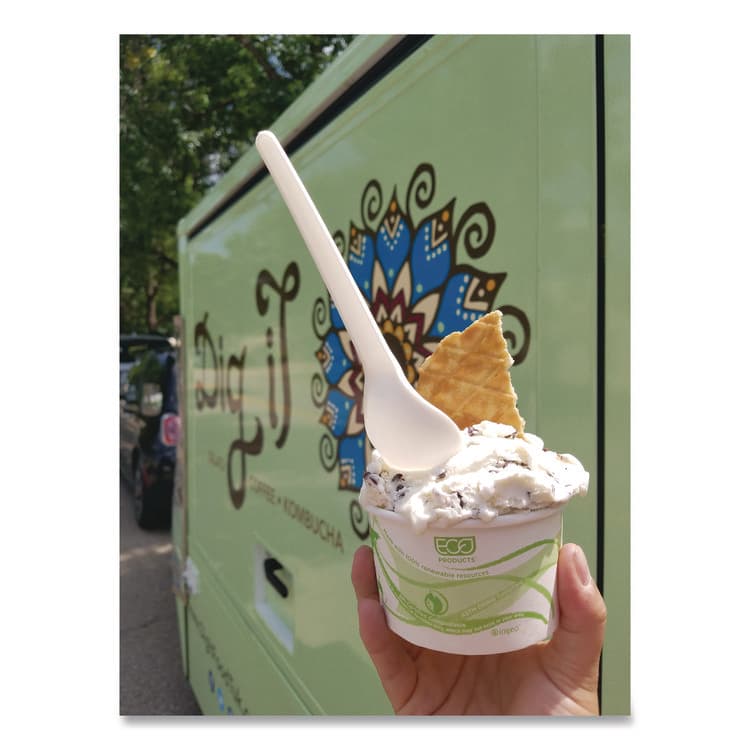 ECO-PRODUCTS,INC. World Art PLA-Laminated Soup Containers, 5 oz, White/Green, Paper, 1,000/Carton (ECOEPBSC5WDL) thumbnail 2