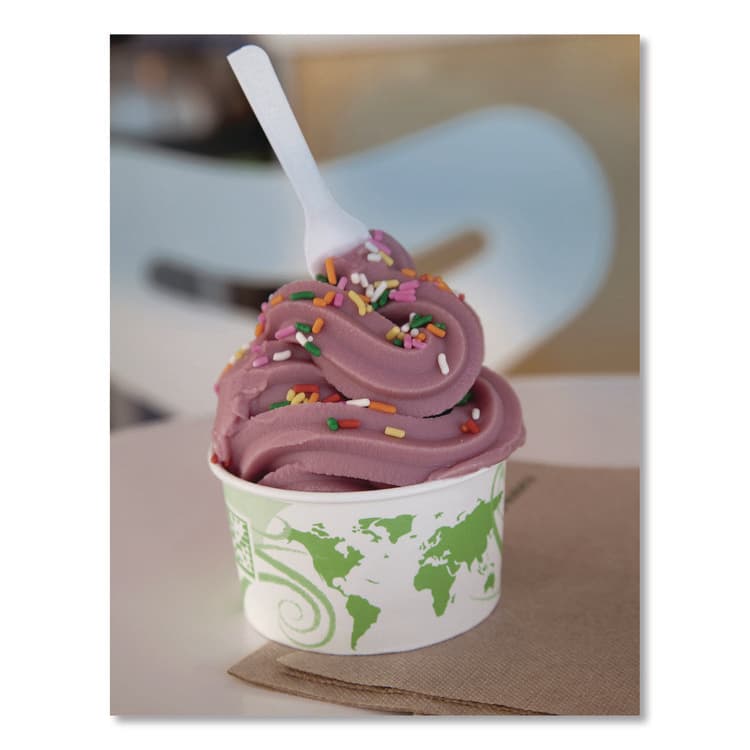 ECO-PRODUCTS,INC. World Art PLA-Laminated Soup Containers, 5 oz, White/Green, Paper, 1,000/Carton (ECOEPBSC5WDL) thumbnail 4