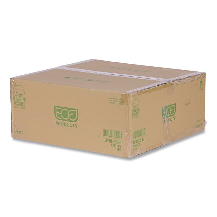 ECO-PRODUCTS,INC. GreenStripe Cold Cup Dome Lids, No Hole, Fits 9 oz to 24 oz Cold Cups, Plastic, Clear, 100/Pack, 10 Packs/Carton (ECOEPDLCCNH) thumbnail 2