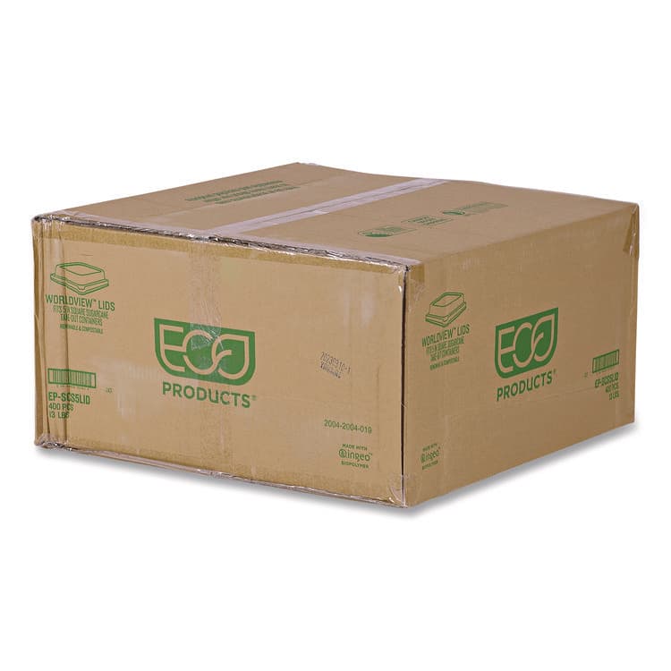 ECO-PRODUCTS,INC. Renewable and Compostable Lids, Fits 5" Square Containers, Clear, Plastic, 50/Pack, 8 Packs/Carton (ECOEPSCS5LID) thumbnail 4