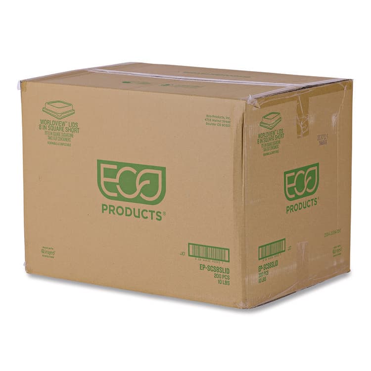 ECO-PRODUCTS,INC. Renewable and Compostable Lids, 7.86 x 7.86 x 1.64, Clear, Plastic, 200/Carton (ECOEPSCS8SLID) thumbnail 3