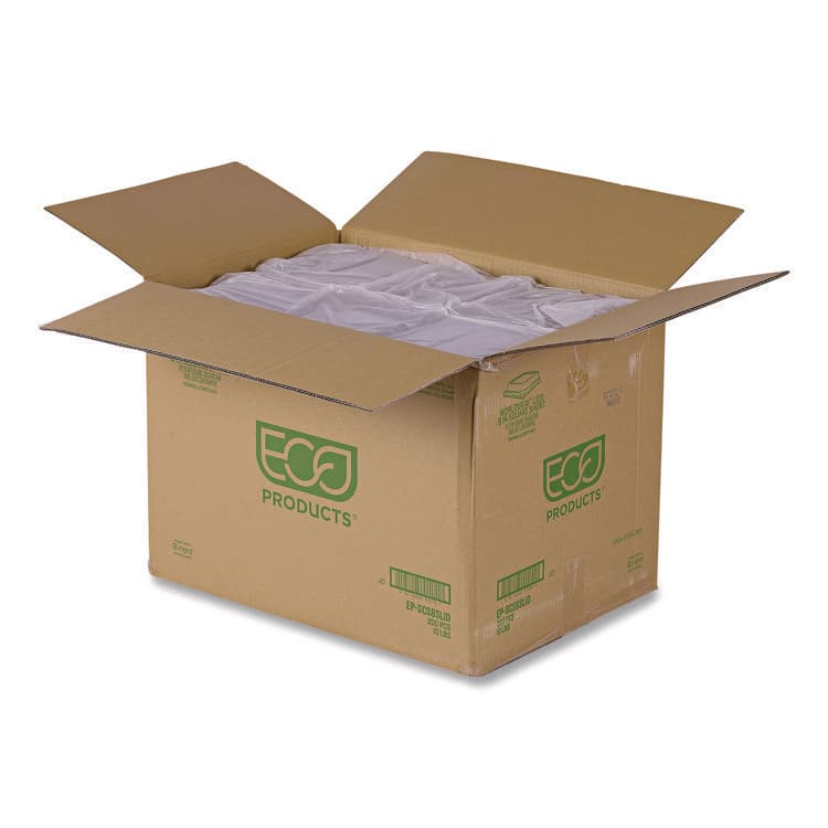ECO-PRODUCTS,INC. Renewable and Compostable Lids, 7.86 x 7.86 x 1.64, Clear, Plastic, 200/Carton (ECOEPSCS8SLID) thumbnail 4