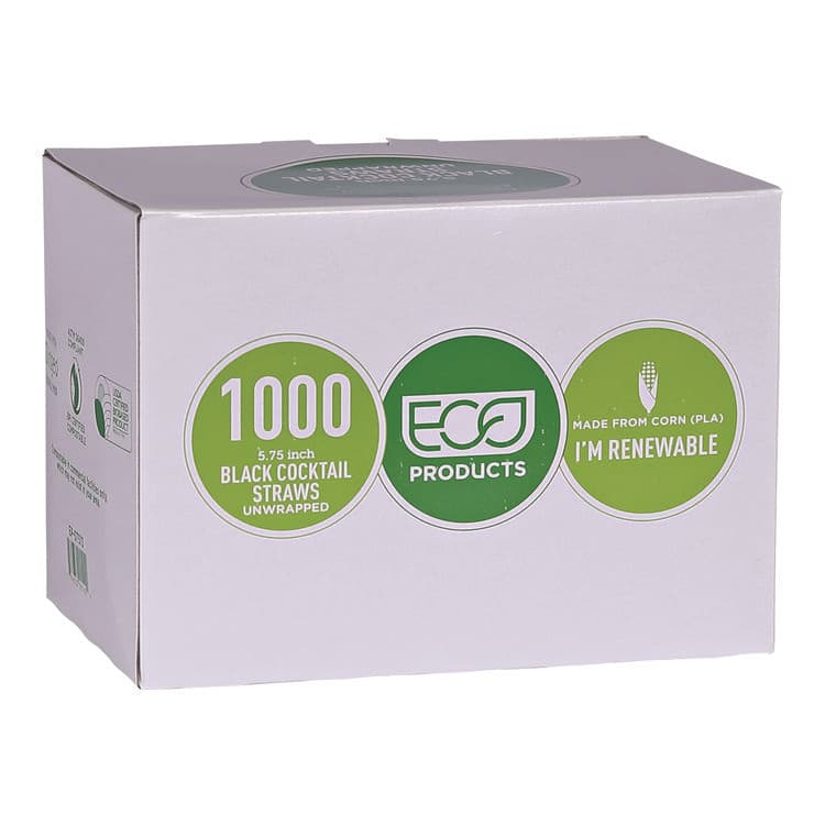 ECO-PRODUCTS,INC. Unwrapped Straw, 5.75", Plastic, Black, 20,000/Carton (ECOEPST513) thumbnail 4