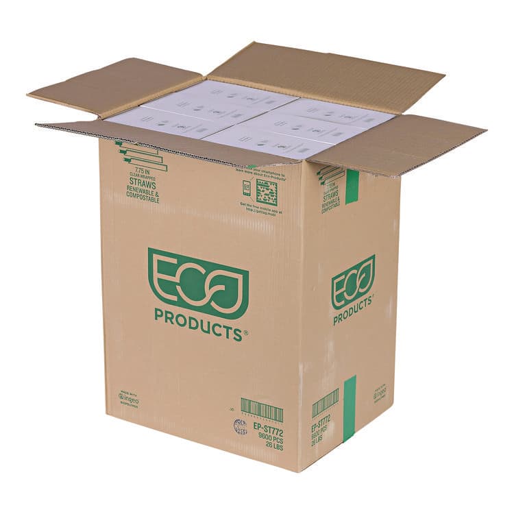 ECO-PRODUCTS,INC. Wrapped Straw, 7.75", Plastic, Green, 9,600/Carton (ECOEPST772) thumbnail 3
