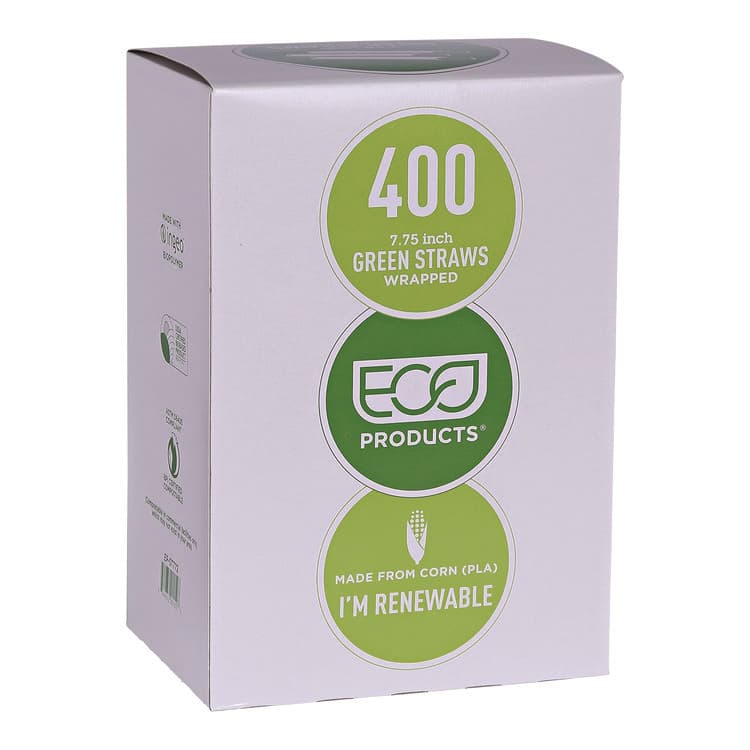 ECO-PRODUCTS,INC. Wrapped Straw, 7.75", Plastic, Green, 9,600/Carton (ECOEPST772) thumbnail 4