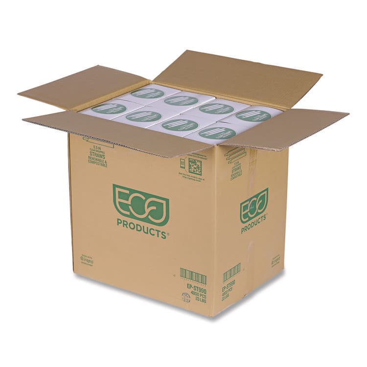 ECO-PRODUCTS,INC. Wrapped Straw, 9.5", Plastic, Clear, 4,800/Carton (ECOEPST990) thumbnail 3