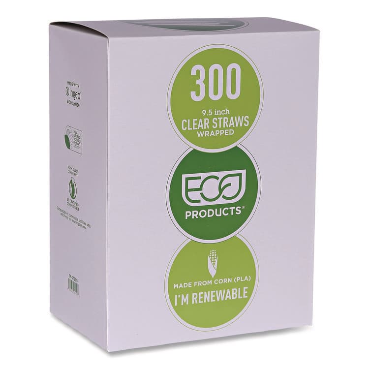 ECO-PRODUCTS,INC. Wrapped Straw, 9.5", Plastic, Clear, 4,800/Carton (ECOEPST990) thumbnail 4