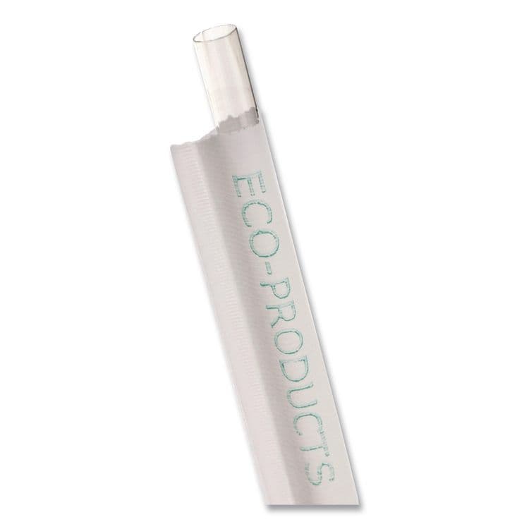 ECO-PRODUCTS,INC. Wrapped Straw, 9.5", Plastic, Clear, 4,800/Carton (ECOEPST990)