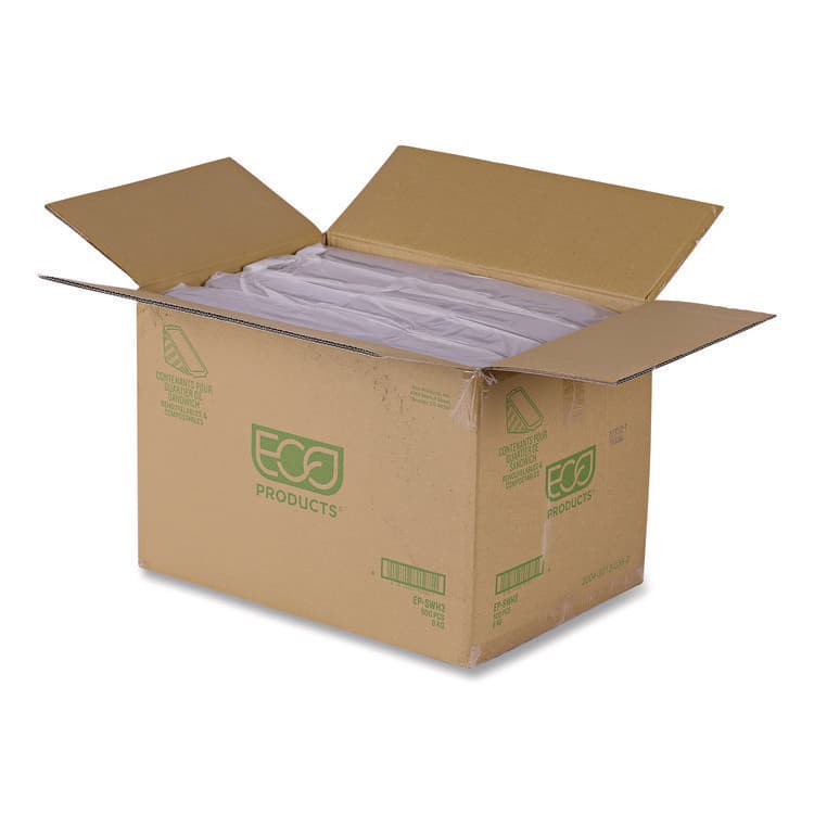 ECO-PRODUCTS,INC. Compostable Takeout Wedge Sandwich Containers, 4.25 x 4.25 x 6.5 x 3, Clear, Plastic, 500/Carton (ECOEPSWH3) thumbnail 3