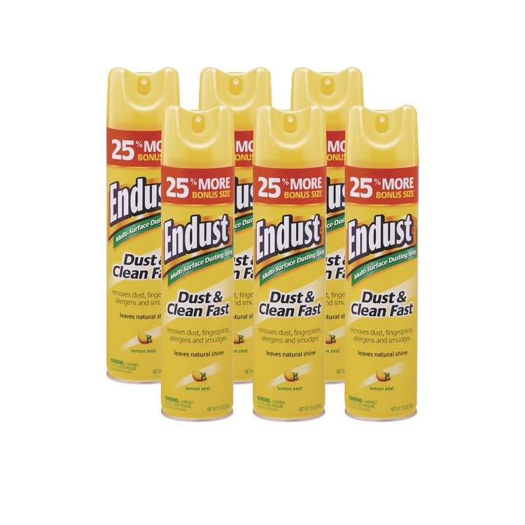 DIVERSEY Endust Multi-Surface Dusting and Cleaning Spray, Lemon Zest, 12.5 oz Aerosol Spray, 6/Carton (DVOCB508171)