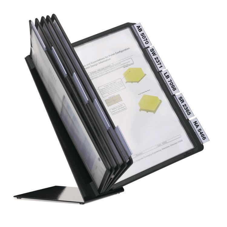 DURABLE OFFICE PRODUCTS CORP. VARIO Document Holder, 10 Panels 15.5 x 6.5 x 10.75, Black Borders (DBL552201) thumbnail 2