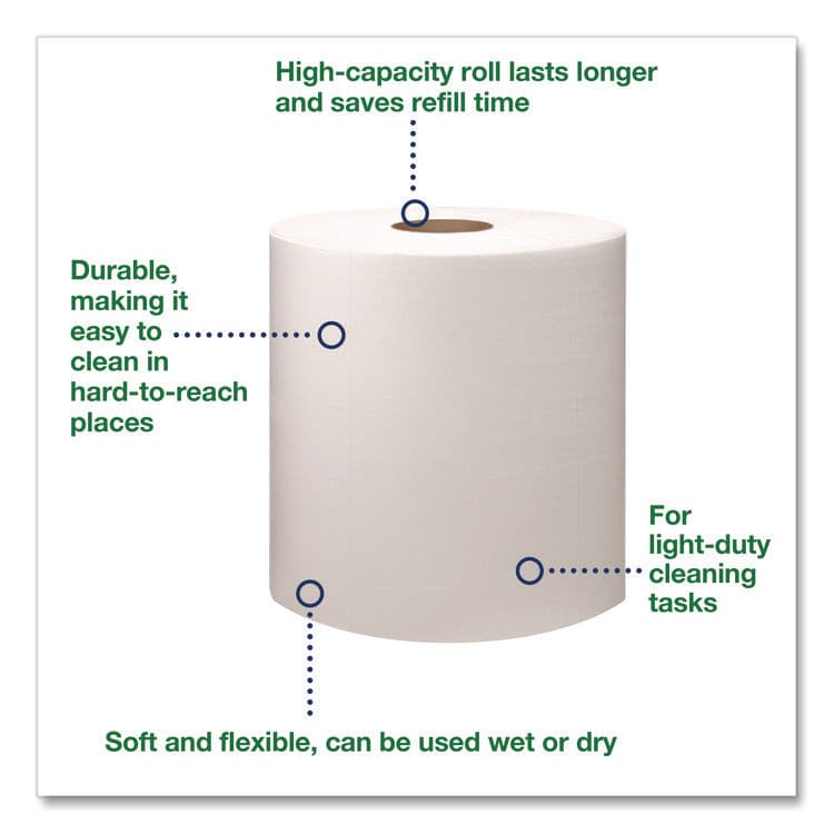 SCA TISSUE Light Duty Cleaning Cloth, Giant Roll, 1-Ply, 9 x 12.4, White, 1,450 Sheet Roll/Carton (TRK500105) thumbnail 3