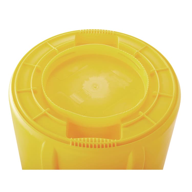 RUBBERMAID COMMERCIAL PROD. Vented Round Brute Container, 20 gal, Plastic, Yellow (RCP2620YEL) thumbnail 2