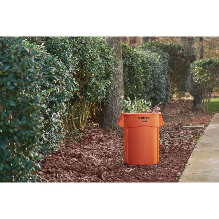 RUBBERMAID COMMERCIAL PROD. Brute Round Container, 44 gal, Plastic, Orange (RCP2119307) thumbnail 2