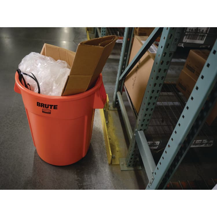 RUBBERMAID COMMERCIAL PROD. Brute Round Container, 44 gal, Plastic, Orange (RCP2119307) thumbnail 4