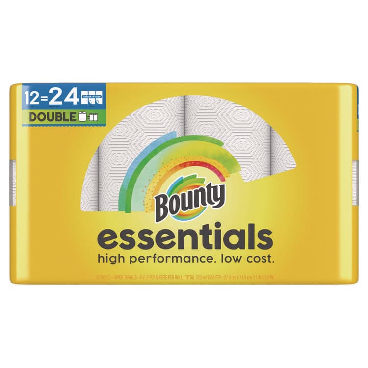 PROCTER & GAMBLE Essentials Select-A-Size Kitchen Roll Paper Towels, 2-Ply, 108 Sheets/Roll, 12 Rolls/Carton (PGC11093)