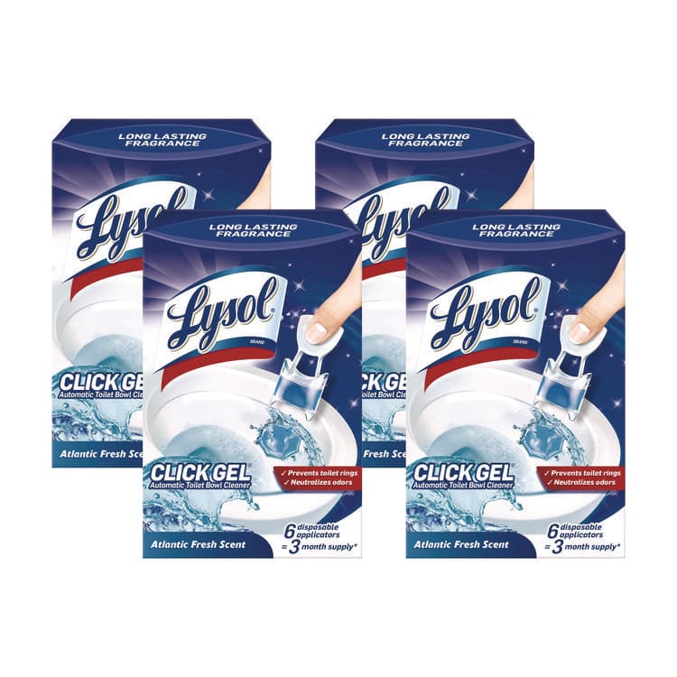 RECKITT BENCKISER Click Gel Automatic Toilet Bowl Cleaner, Ocean Fresh, 6/Box, 4 Boxes/Carton (RAC89059CT)