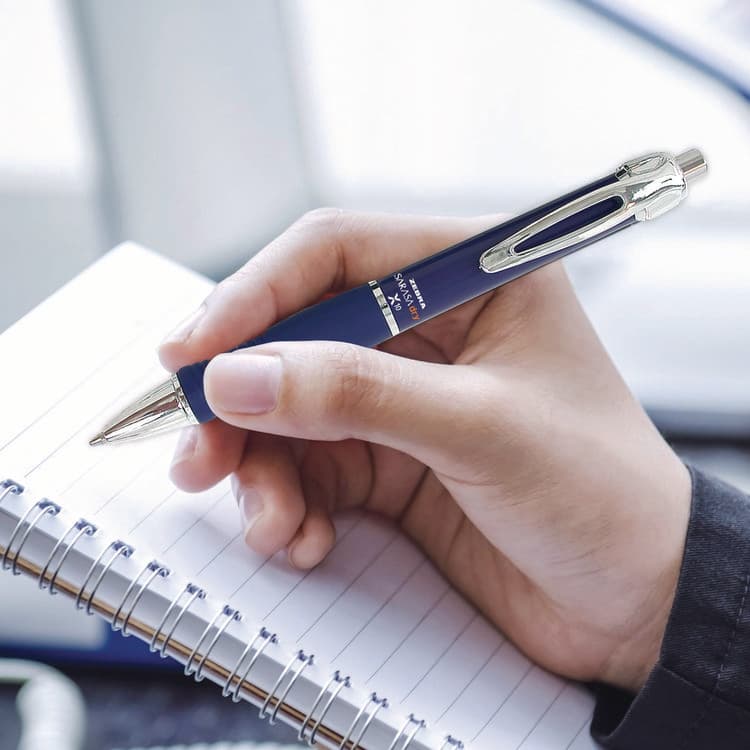 ZEBRA PEN CORP. Sarasa Dry X10 Gel Pen, Retractable, Medium 0.7 mm, Blue Ink, Blue/Silver Barrel, 12/Pack (ZEB42620) thumbnail 3