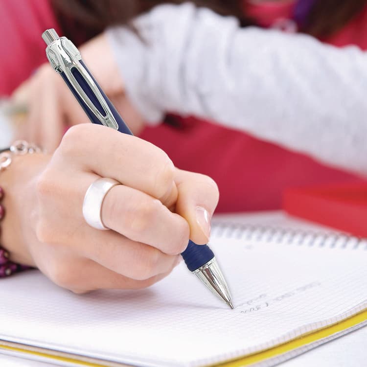 ZEBRA PEN CORP. Sarasa Dry X10 Gel Pen, Retractable, Medium 0.7 mm, Blue Ink, Blue/Silver Barrel, 12/Pack (ZEB42620) thumbnail 4