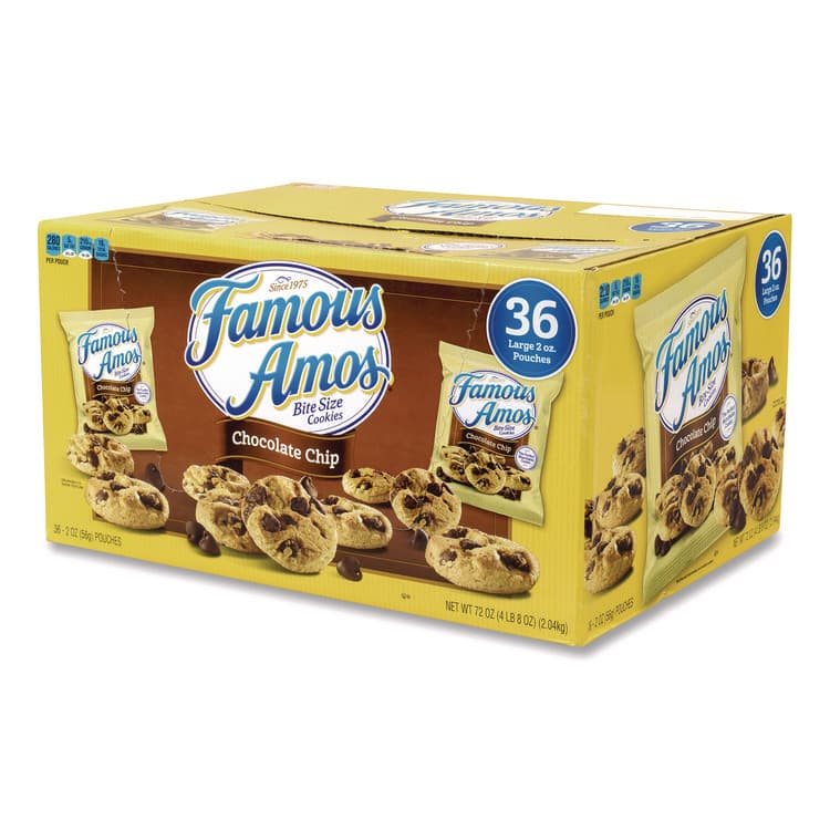 KEEBLER COMPANY Famous Amos Cookies, Chocolate Chip, 2 oz Bag, 36/Carton (GRR22000424) thumbnail 3