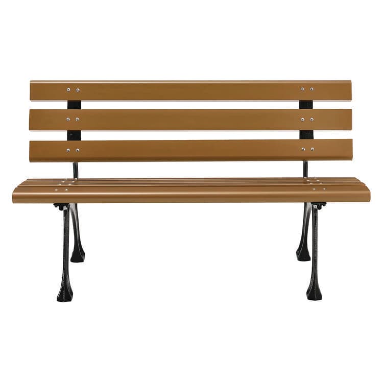 GLOBAL INDUSTRIAL Recycled Plastic Benches with Back, 48" x 23" x 28", Tan Seat/Back, Black Base (GBE240125TN) thumbnail 3