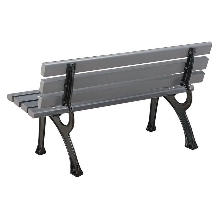 GLOBAL INDUSTRIAL Recycled Plastic Benches with Back, 48" x 23" x 28", Gray Seat/Back, Gray Base (GBE240125GY) thumbnail 3